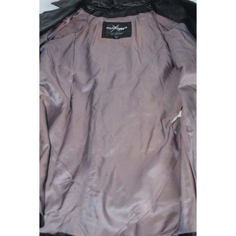 Wilsons Leather Soft‎ Leather Women's Small Black Maxima Coat Blazer Vintage Y2K